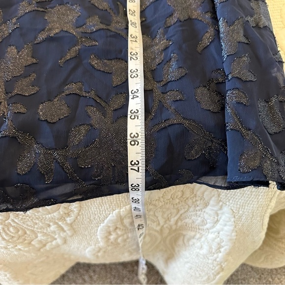 Navy blue embellished overlay sleeveless cowl neck shift dress, super flattering - Picture 8 of 10